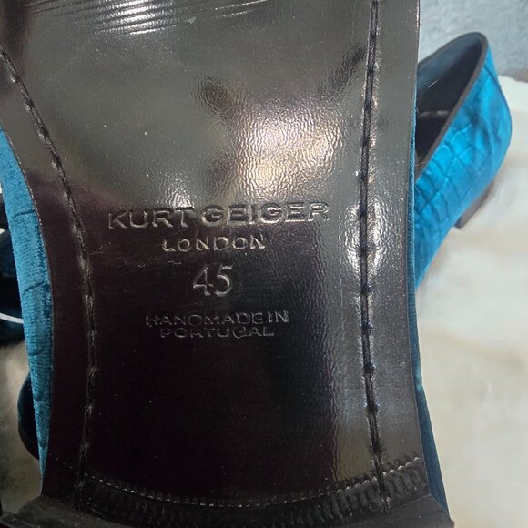 Kurt Geiger Men's Henry Croco Velvet Tassel Loafers Teal Sizes NEW Formal - Picture 9 of 11